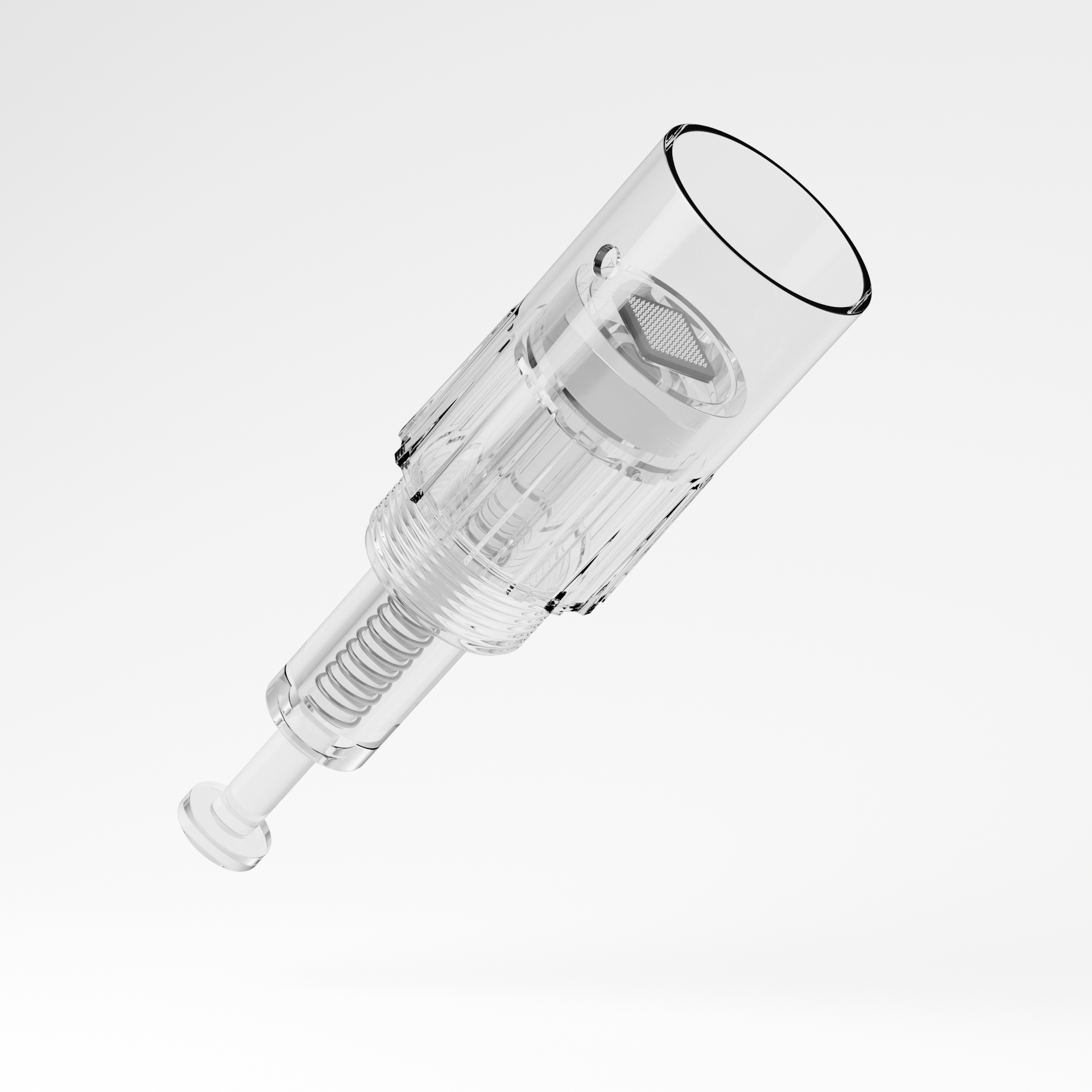 Silver pen-like device with a digital display showing the number three.